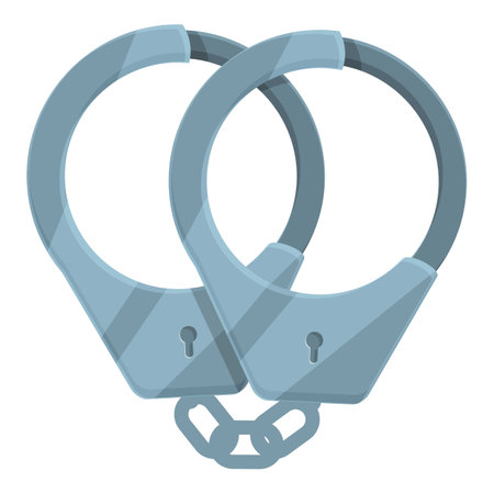 Police handcuff icon cartoon vector. Crime arrest. Criminal chainのイラスト素材
