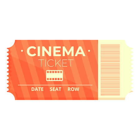 Theater ticket icon cartoon vector. Cinema ticket. Film eventのイラスト素材