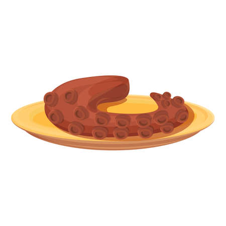 Octopus food icon cartoon vector. Dinner cuisine. Cheese sauceのイラスト素材