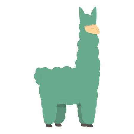 Green lama icon cartoon vector. Cute animal. Peru animalのイラスト素材