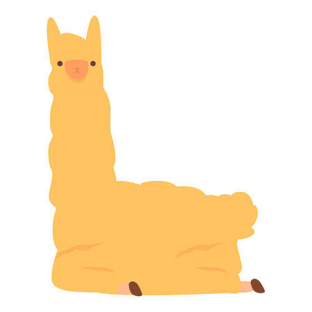 Resting lama icon cartoon vector. Cute baby. Face animalのイラスト素材