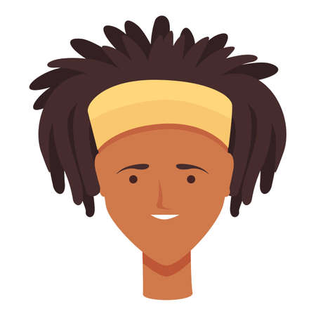 Student african hair icon cartoon vector. Rasta man. Curly styleのイラスト素材