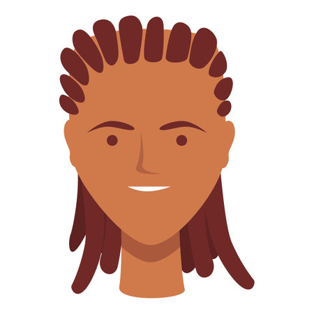 Smiling afro man icon cartoon vector. African hair. Fashion avatarのイラスト素材