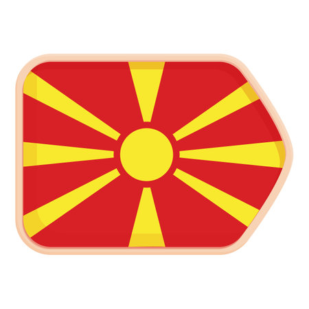 Macedonia flag direction icon cartoon vector. North Macedonia. National travelのイラスト素材