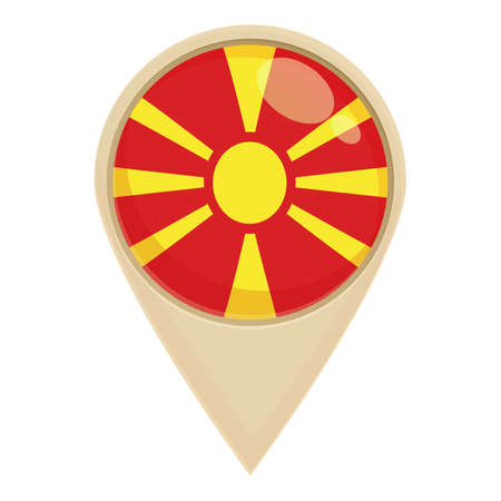 Macedonia location point icon cartoon vector. Country travel. Republic celebrationのイラスト素材