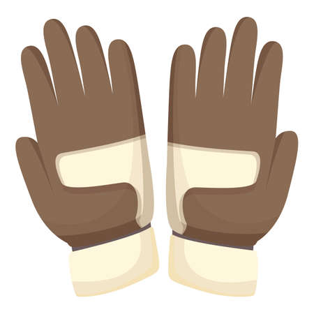 Ski sport gloves icon cartoon vector. Keeper hand. Pair safetyのイラスト素材