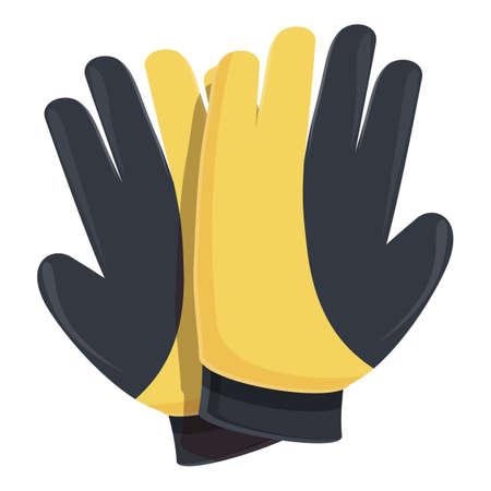 Goalkeeper gloves icon cartoon vector. Design protection. Safety pairのイラスト素材
