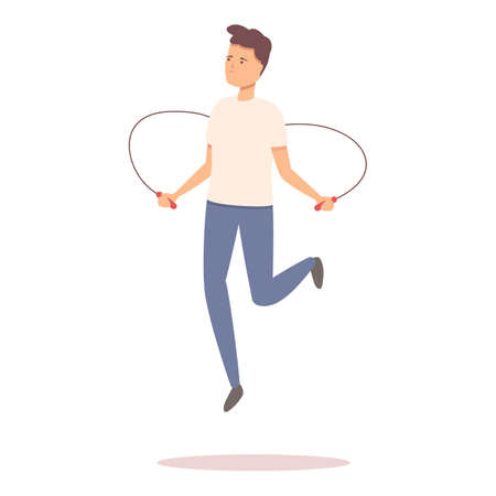 Fast jump icon cartoon vector. Jump rope. Workout manのイラスト素材