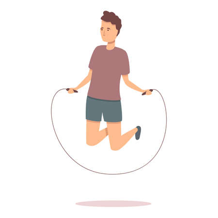 Cardio jumping icon cartoon vector. Sport play. Workout skipのイラスト素材