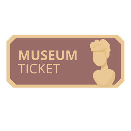 Sculpture museum ticket icon cartoon vector. Movie pass. Admit cinemaのイラスト素材
