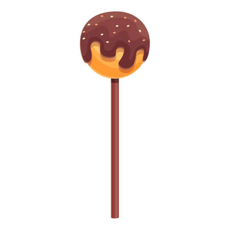 Chocolate cake pop icon cartoon vector. Candy stick. Star heartのイラスト素材