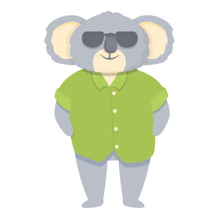 Koala at sunny beach icon cartoon vector. Cute bear. Baby animalのイラスト素材