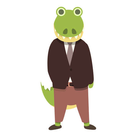 Adorable alligator icon cartoon vector. Baby reptile. Mascot tail