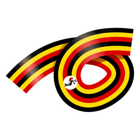 Ribbon uganda icon cartoon vector. Africa day. Republic countryのイラスト素材