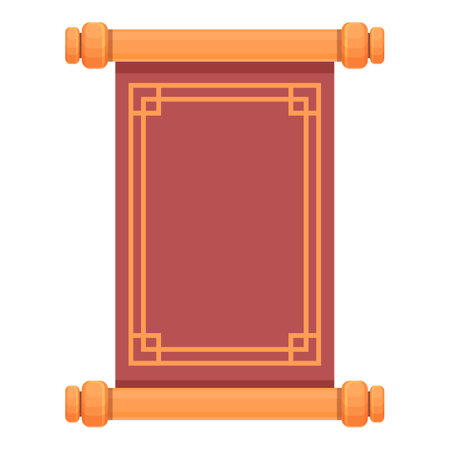 Decoration scroll icon cartoon vector. China card. Festive chineseのイラスト素材