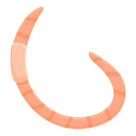 Farm worm icon cartoon vector. Soil compost. Red mascotのイラスト素材