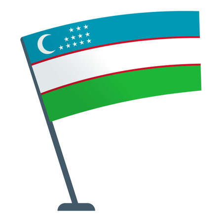 Uzbekistan desktop flag icon cartoon vector. People emblem. Day coverのイラスト素材