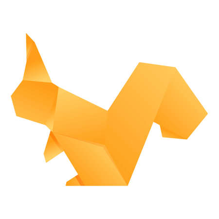 Origami squirrel icon cartoon vector. Animal paper. Art geometricのイラスト素材