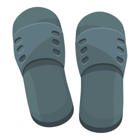 Rubber slippers icon cartoon vector. Bathroom spa. Dry showerのイラスト素材