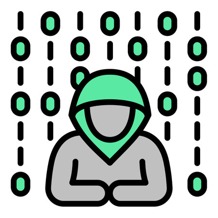 Digital hacker icon outline vector. Data internet. Virus fraudのイラスト素材