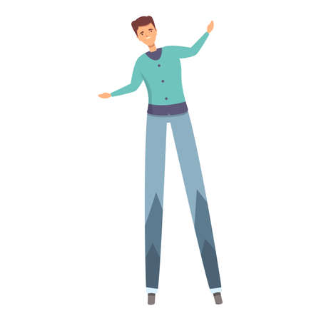 Boy Street Leg Icon Cartoon Vector Circus Walker Man Stiltのイラスト素材 イメージマート