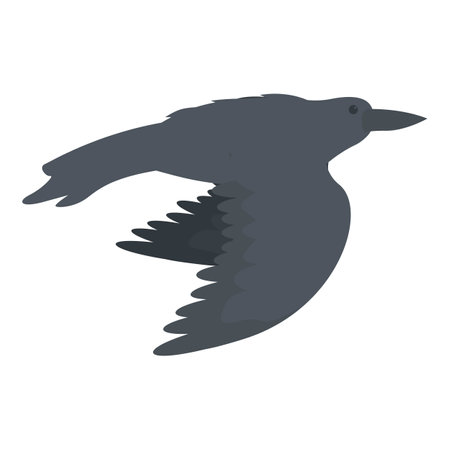 Speed crow fly icon cartoon vector. Bird fly. Viking tattooのイラスト素材