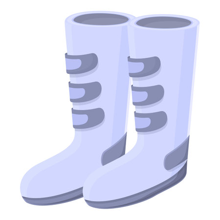 White rider boots icon cartoon vector. Safety fashion. Art gearのイラスト素材