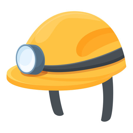 Miner helmet icon cartoon vector. Gold mine. Coin toolのイラスト素材