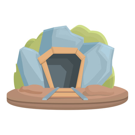 Mine icon cartoon vector. Gold stone. Material gemのイラスト素材