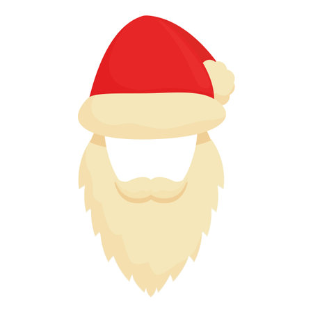 Santa beard mask icon cartoon vector. Elf holiday. Face headのイラスト素材