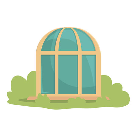 Glass mini house icon cartoon vector. Tent camping. Badge weekendのイラスト素材