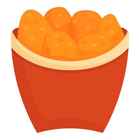 Tasty chicken nugget icon cartoon vector. Fast food. Hot lunchのイラスト素材