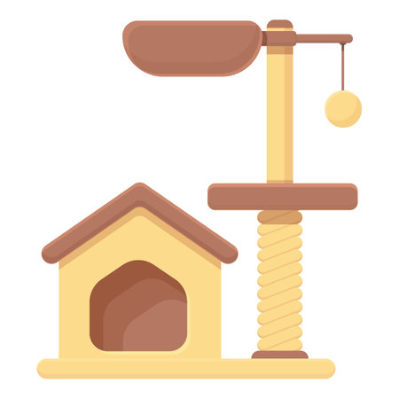 Play cat tower icon cartoon vector. House pet. Shop toyのイラスト素材
