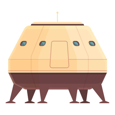 Spaceship icon cartoon vector. Future base. Mars colonizationのイラスト素材