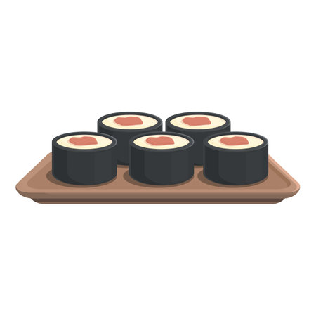 Sushi roll icon cartoon vector. Asian plate. Oden cuisineのイラスト素材