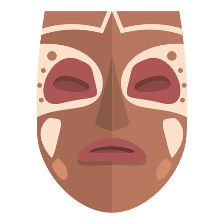 Tribal mask icon cartoon vector. African art. National totemのイラスト素材