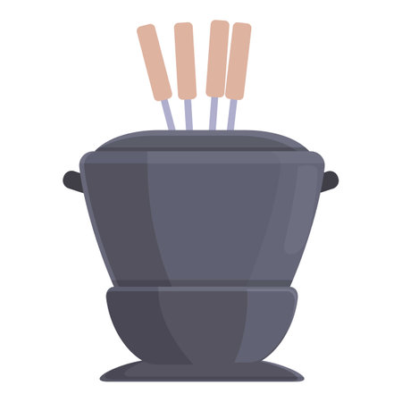 Fat fondue icon cartoon vector. Cooking sauce. Traditional dishのイラスト素材
