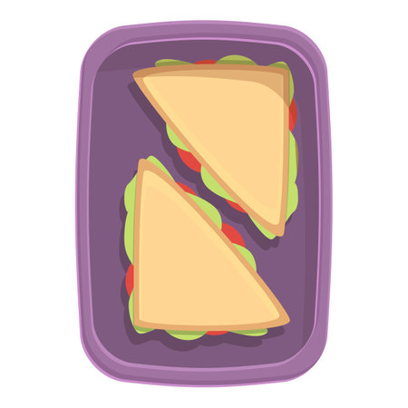 Kid sandwich icon cartoon vector. Food box. Water dinnerのイラスト素材