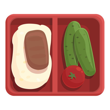 Vegetables lunch icon cartoon vector. Meal snack. Kid bagのイラスト素材