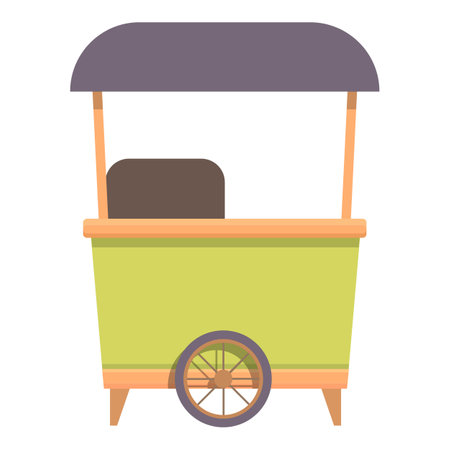Popcorn cart icon cartoon vector. Street food. Coffee vanのイラスト素材