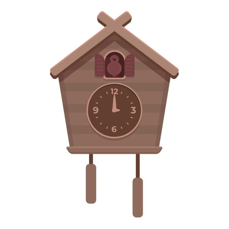 Cuckoo Clock icon cartoon vector. Old watch. Wall timeのイラスト素材