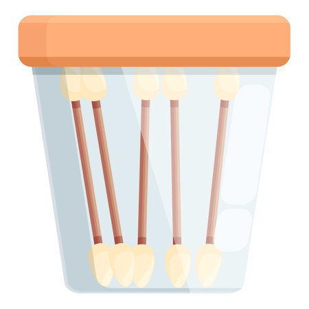 Plastic swab box icon cartoon vector. Cotton stick. Ear careのイラスト素材