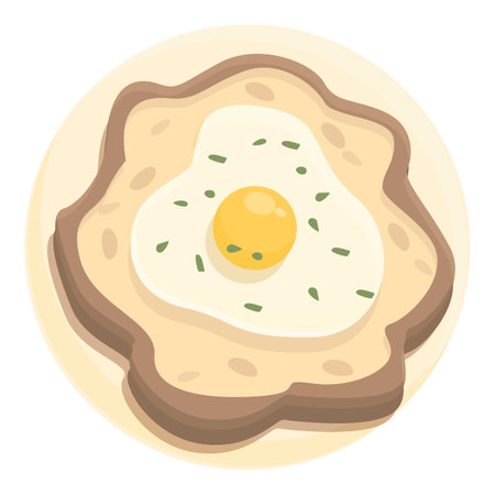 Egg meal icon cartoon vector. Cuisine food. Fried codのイラスト素材
