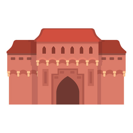 Polish fortress icon cartoon vector. Poland tourism. Food cultureのイラスト素材