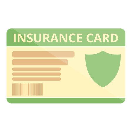 Green insurance card icon cartoon vector. Health doctor. Hospital patientのイラスト素材