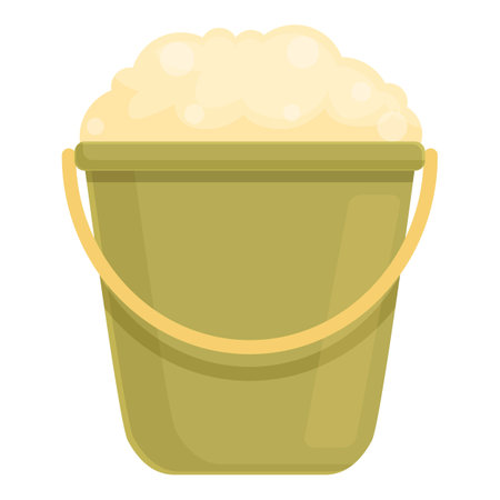 Wash bucket icon cartoon vector. Brush tool. Cleaning equipmentのイラスト素材