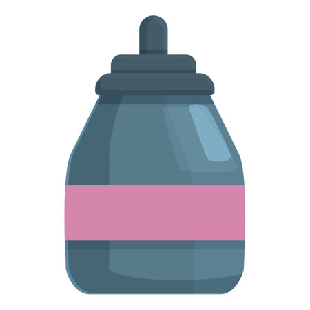 Ink bottle icon cartoon vector. Art studio. School brushのイラスト素材