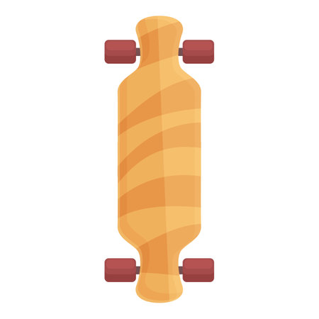 Orange longboard icon cartoon vector. Board shape. Decoration urbanのイラスト素材