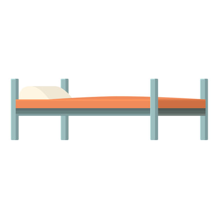 Bomb shelter bed icon cartoon vector. Metal laboratory. Control sideのイラスト素材