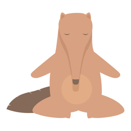 Anteater meditate icon cartoon vector. Giant animal. Cute mammalのイラスト素材